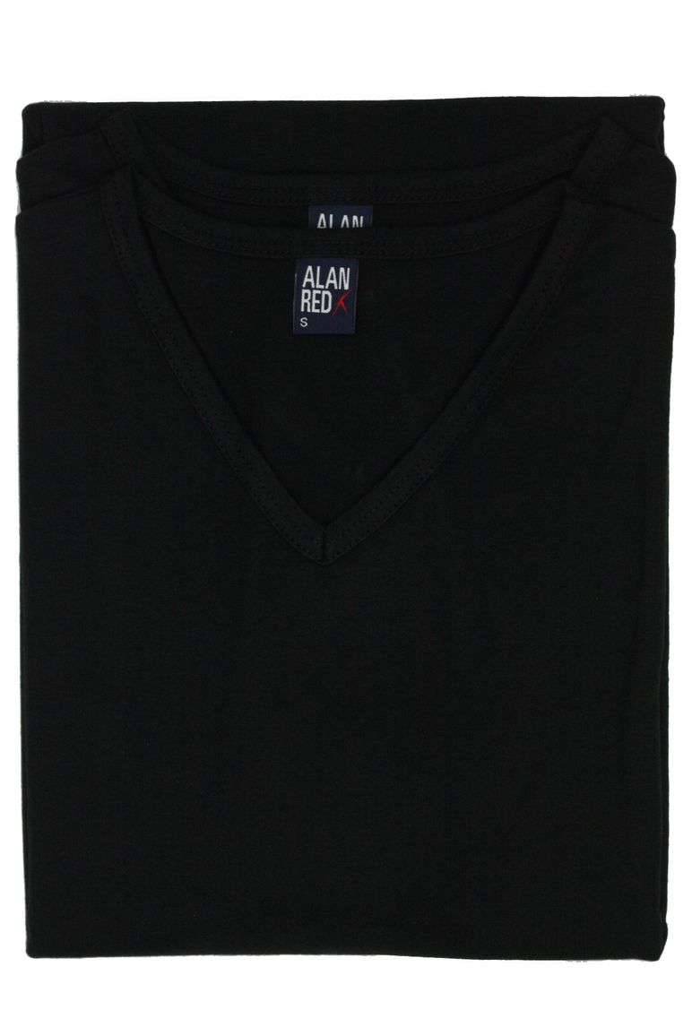 Alan Red Vermont t-shirt zwart effen katoen 2 pack