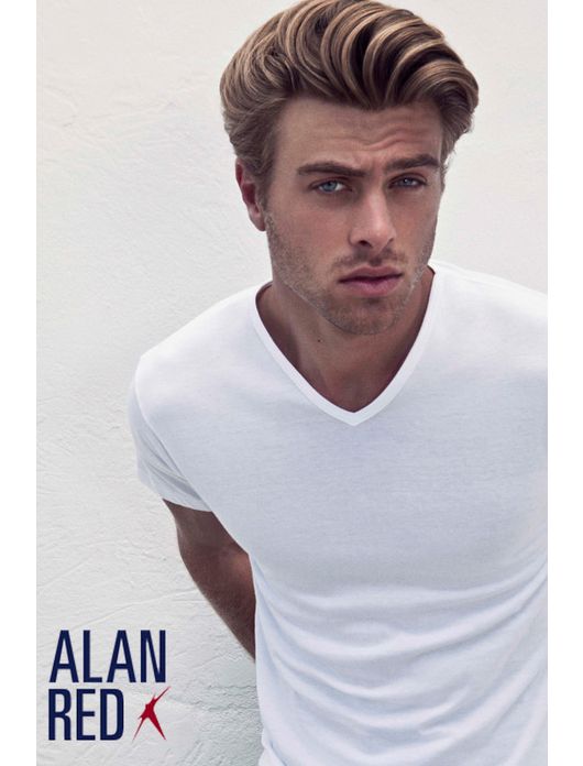 t-shirt Alan Red Alan Red t-shirts aanbieding effen katoen zwart