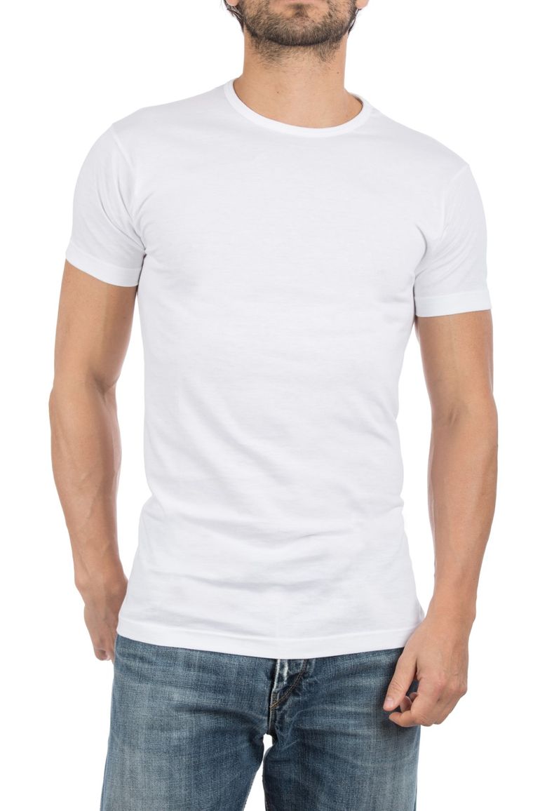 Alan Red Derby t-shirt wit effen katoen 2-pack