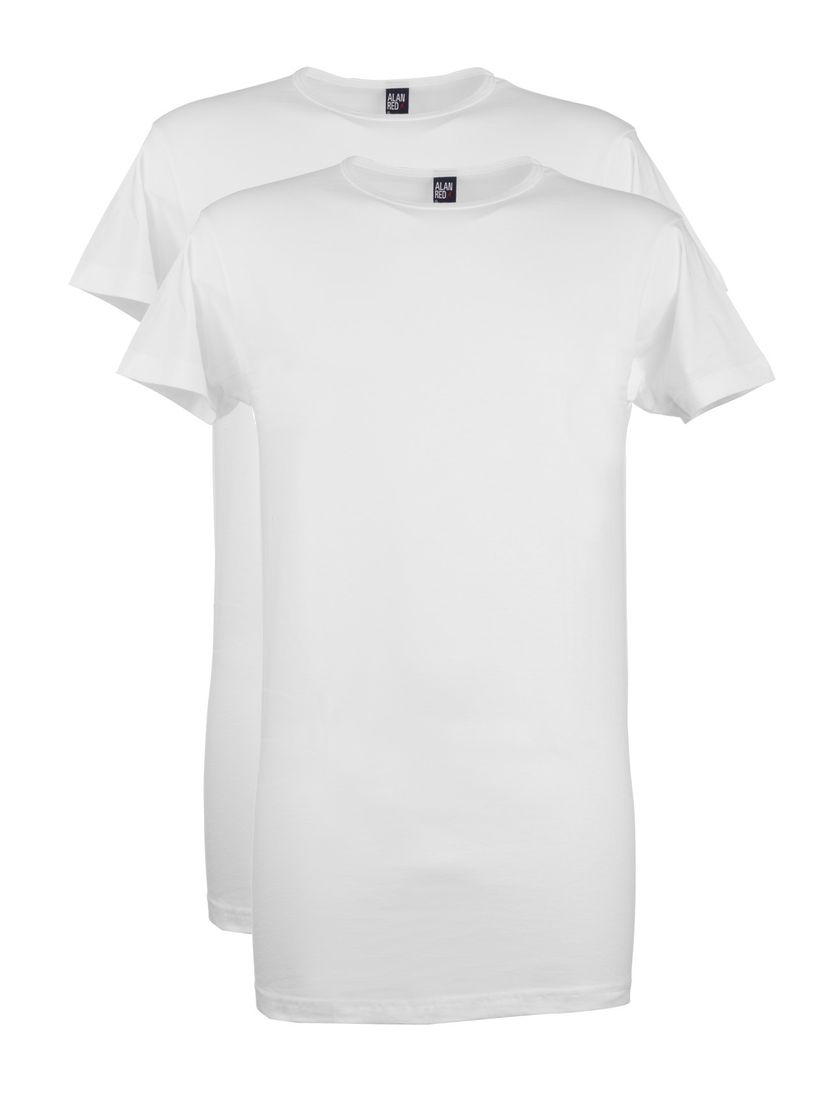 Alan Red T-shirt KM ml 7 effen katoen wit Derby 2 pack
