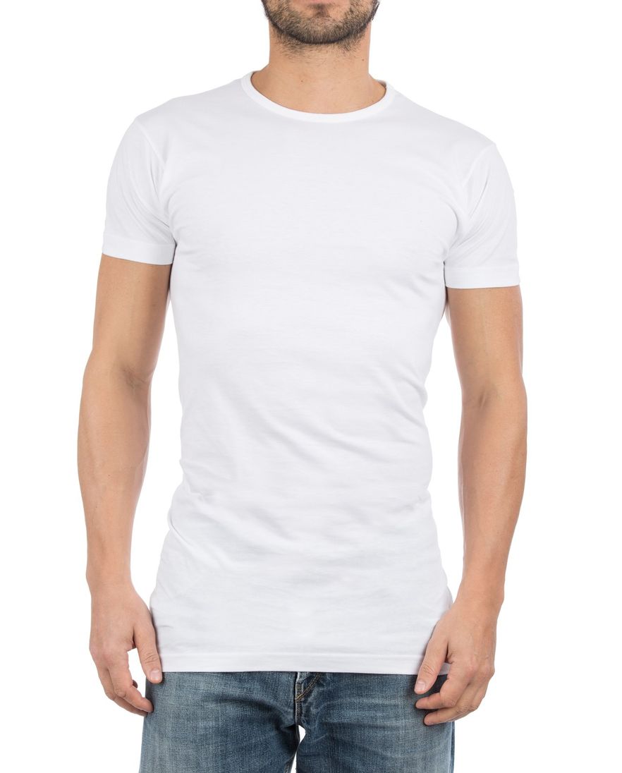 Alan Red Derby T-shirt wit effen katoen 2-pack