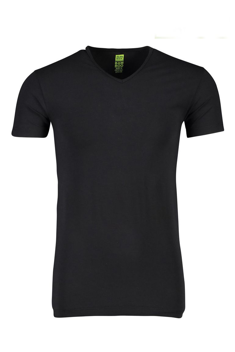 Alan Red Baltimore T-shirt zwart effen bamboe
