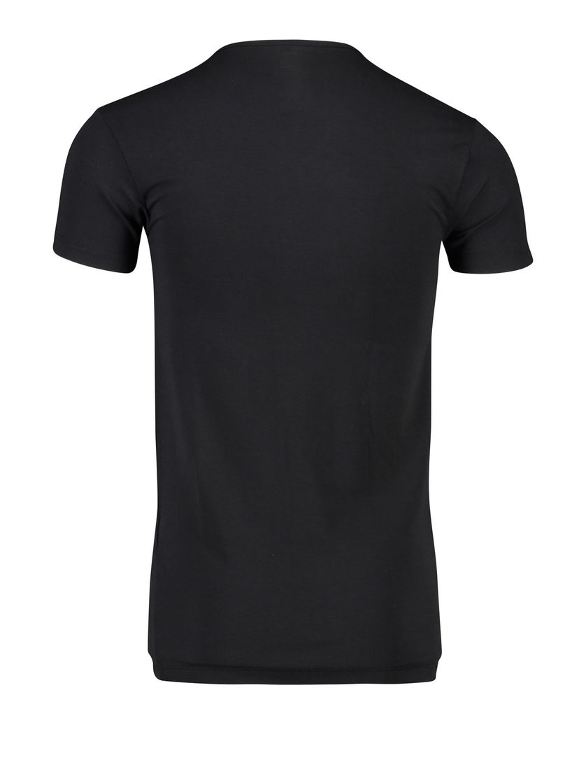 Alan Red T-shirt effen bamboe zwart Baltimore