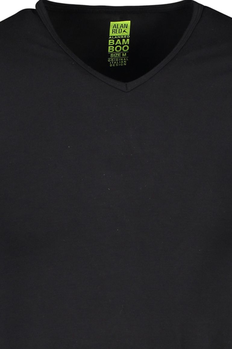 Alan Red Baltimore T-shirt zwart effen bamboe