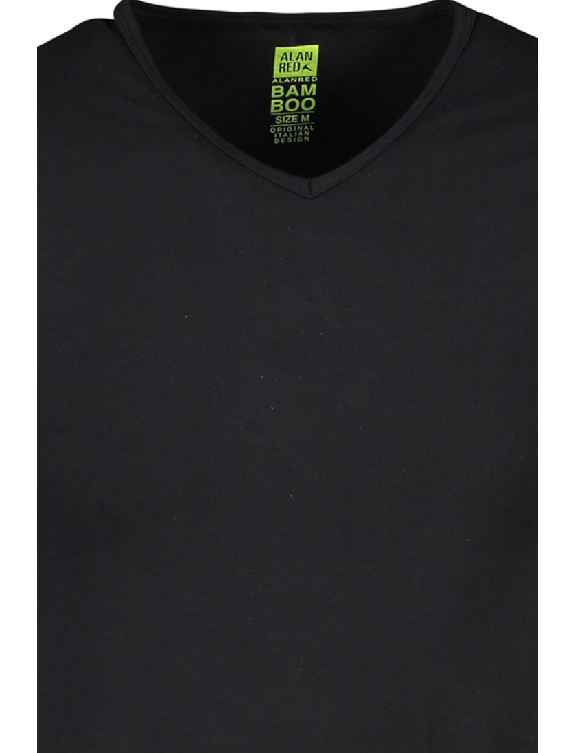 Alan Red T-shirt effen bamboe zwart Baltimore