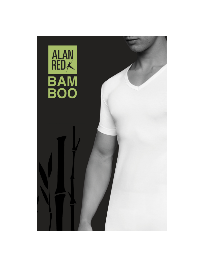 Alan Red T-shirt effen bamboe zwart Baltimore