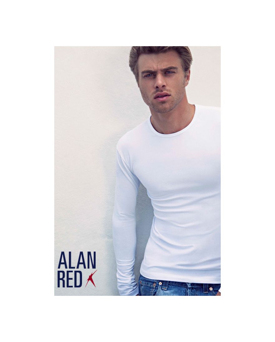 Alan Red Olbia t-shirt wit effen katoen