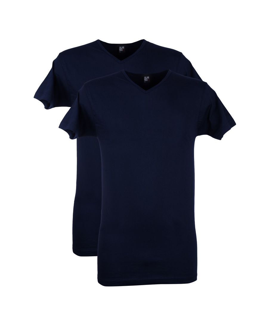 Alan Red t-shirt Vermont donkerblauw effen katoen 2-pack