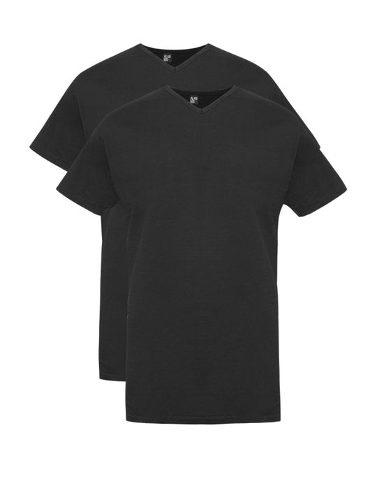 T-shirt KM ml 7 Alan Red effen katoen zwart