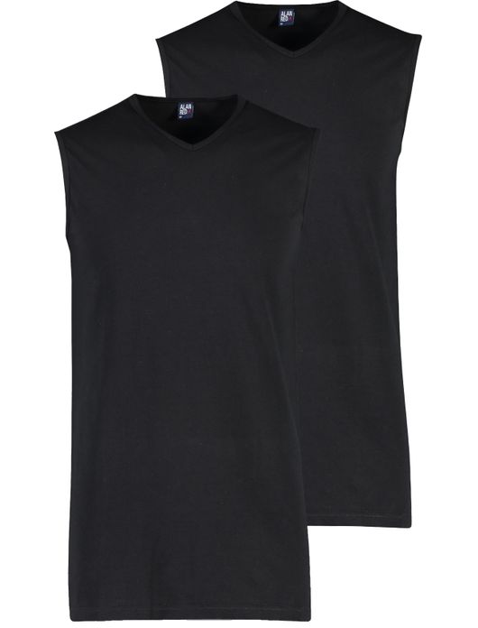 Alan Red tanktop Alan Red t-shirts aanbieding zwart effen katoen Alan Red Minto tanktop zwart