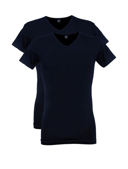 t-shirt Alan Red effen katoen donkerblauw