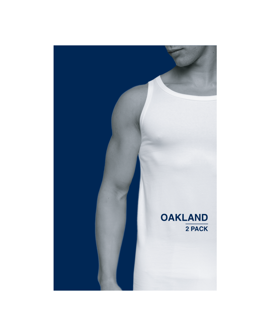 Alan Red Oakland single wit effen katoen 2-pack