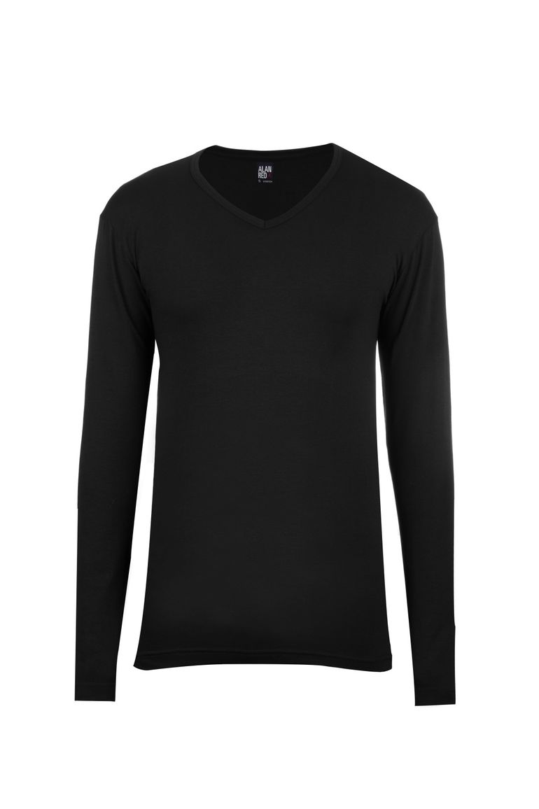 Alan Red Oslo t-shirt zwart effen katoen