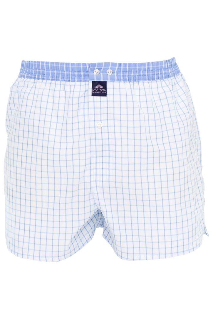 Mc Alson boxershort ruit wit lichtblauw