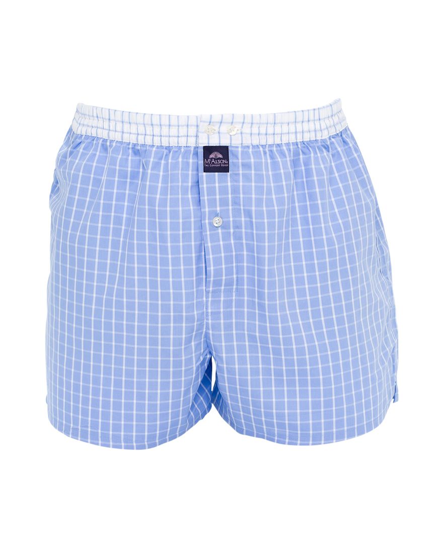 McAlson boxershort blauw wit blokruit