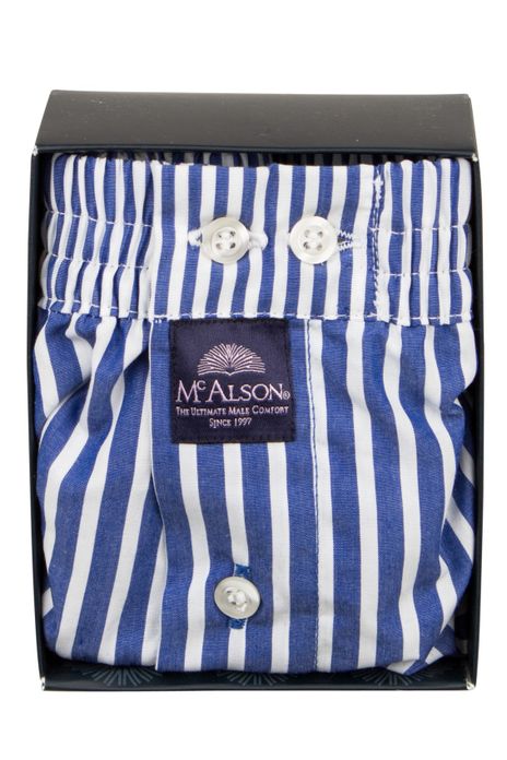McAlson boxershort blauw gestreept katoen