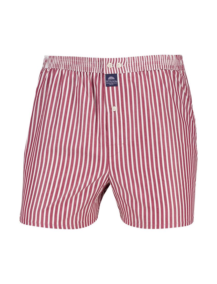 Mc Alson boxershort rood wit gestreept katoen