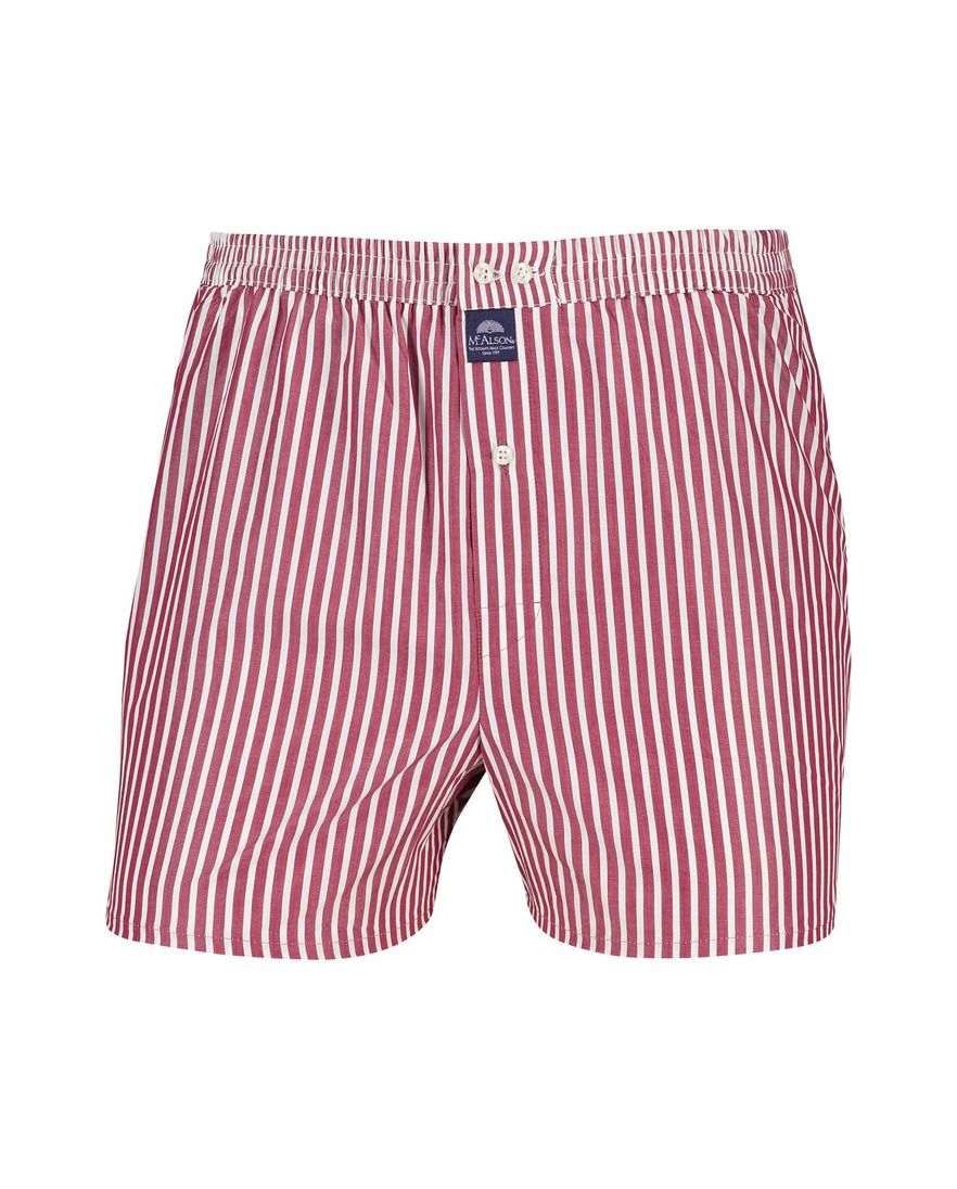 Mc Alson boxershort rood wit gestreept katoen