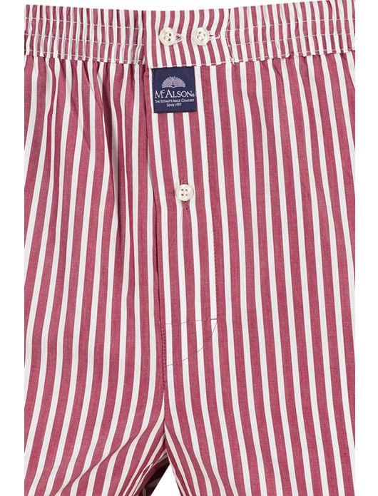 Mc Alson boxershort rood wit gestreept katoen