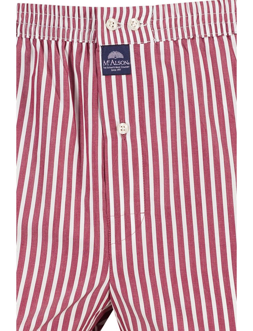 Mc Alson boxershort rood wit gestreept katoen