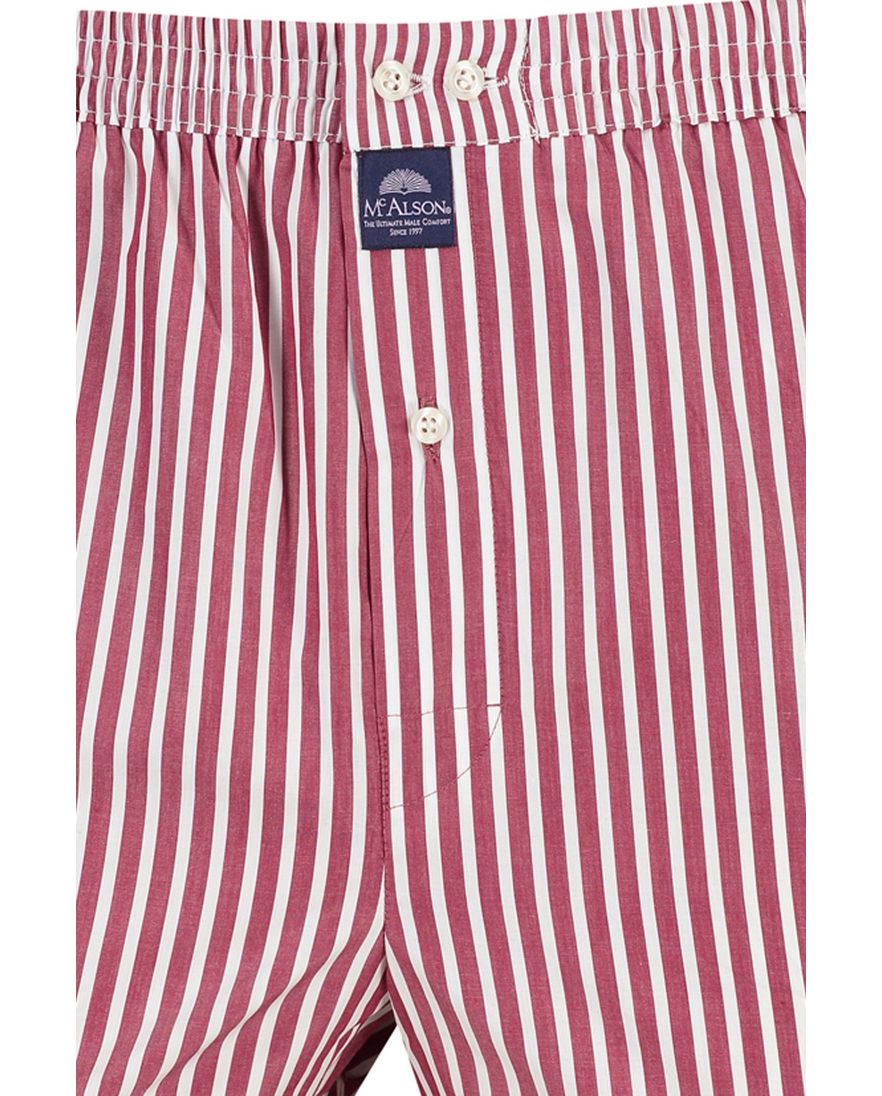 Mc Alson boxershort rood wit gestreept katoen