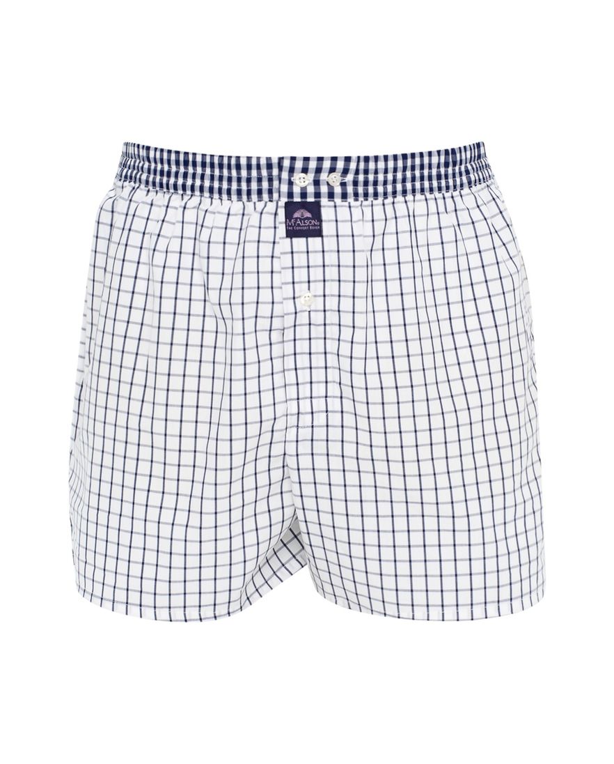 Mc Alson boxershort wit navy ruit