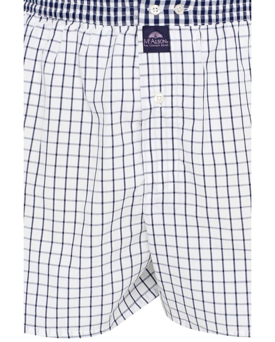 Mc Alson boxershort wit navy ruit