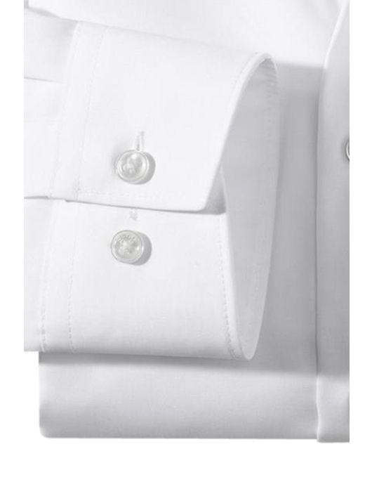 overhemd mouwlengte 7 Olymp Luxor Modern Fit wit effen katoen normale fit