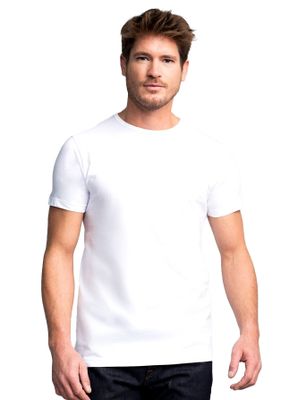 Slater Slater t-shirt effen katoen wit 2-pack ronde hals