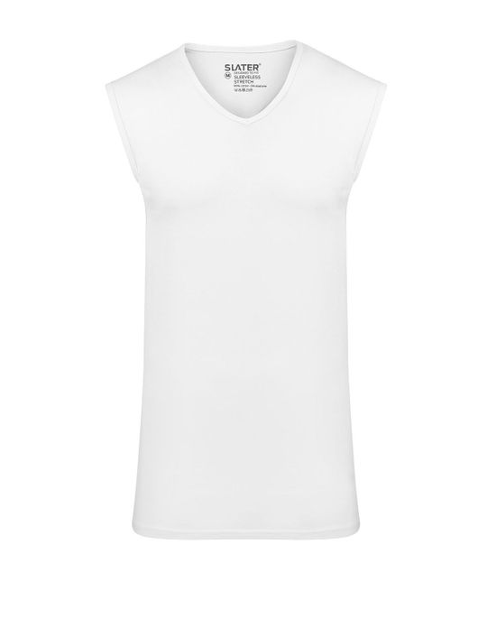 tanktop Slater effen katoen wit