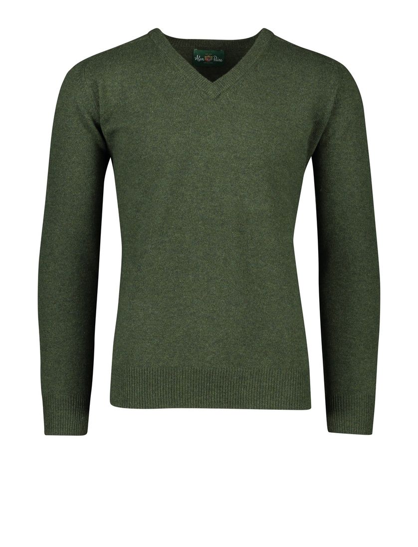 Alan Paine trui groen lamswol v-hals