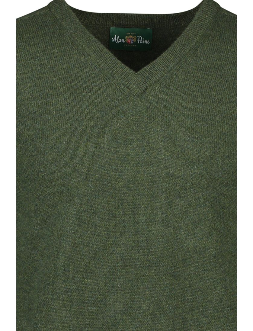 Alan Paine trui groen lamswol v-hals
