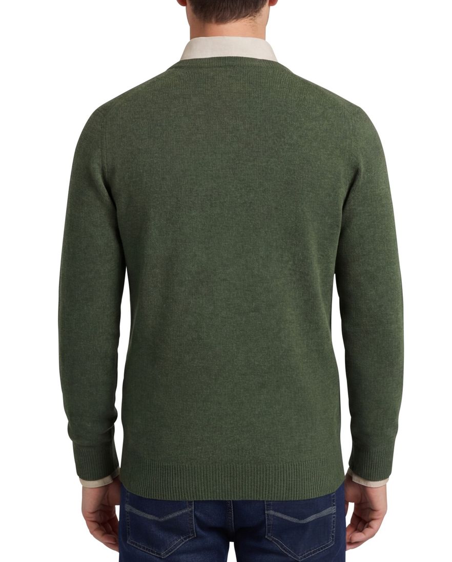 Alan Paine pullover groen lamswol v-hals