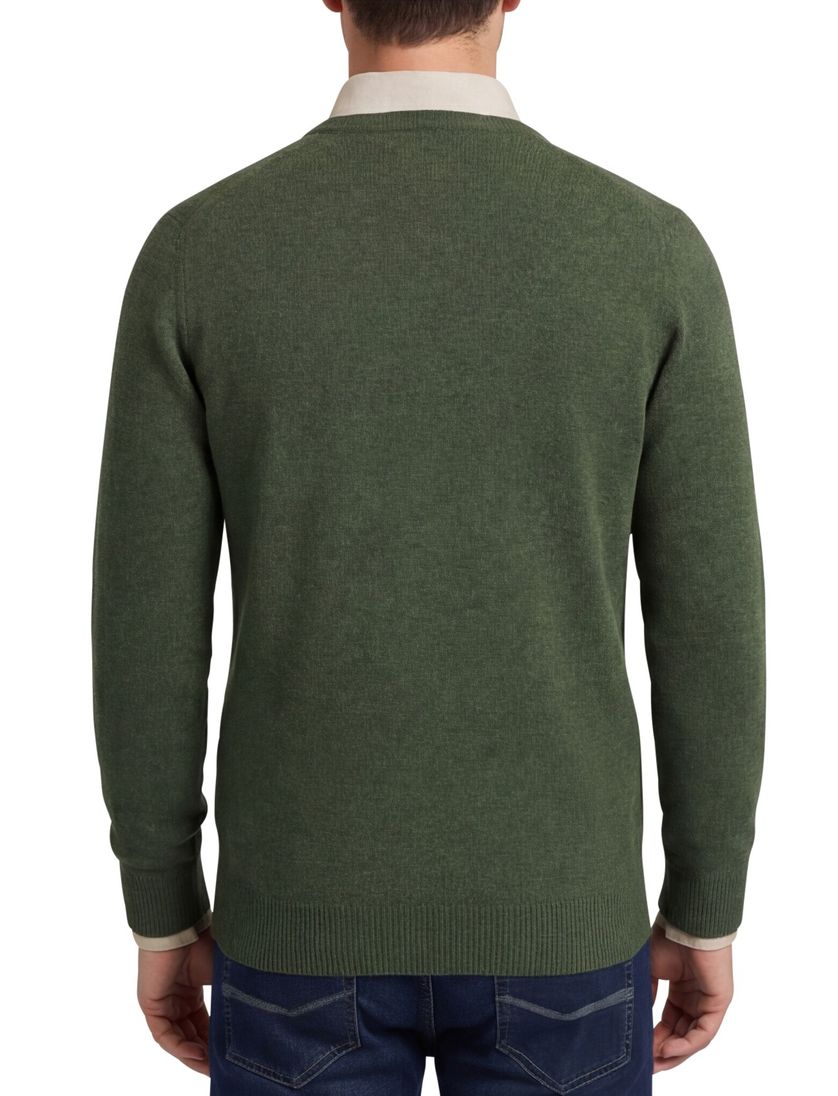 Alan Paine trui groen lamswol v-hals