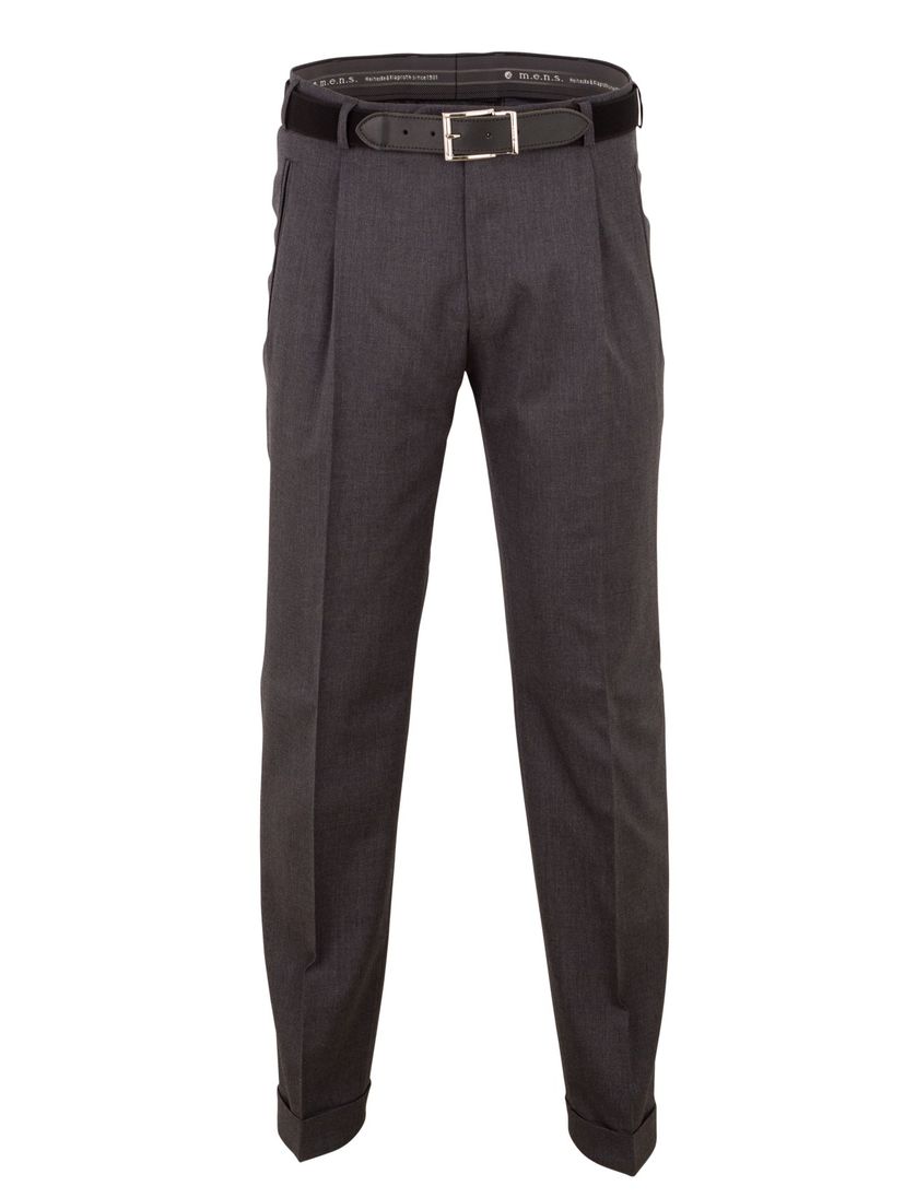 m.e.n.s. pantalon Paris-U middengrijs wol bandploo