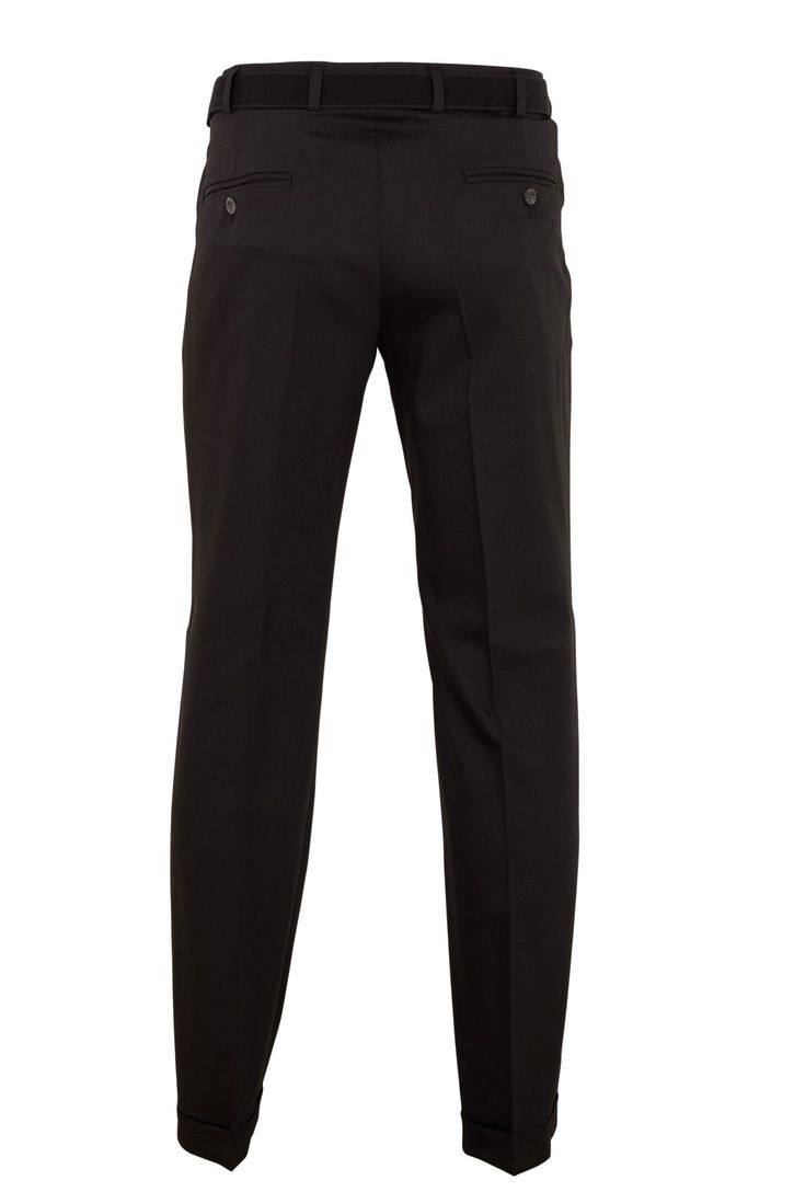 m.e.n.s. pantalon Paris-U zwart wol bandplooi stre
