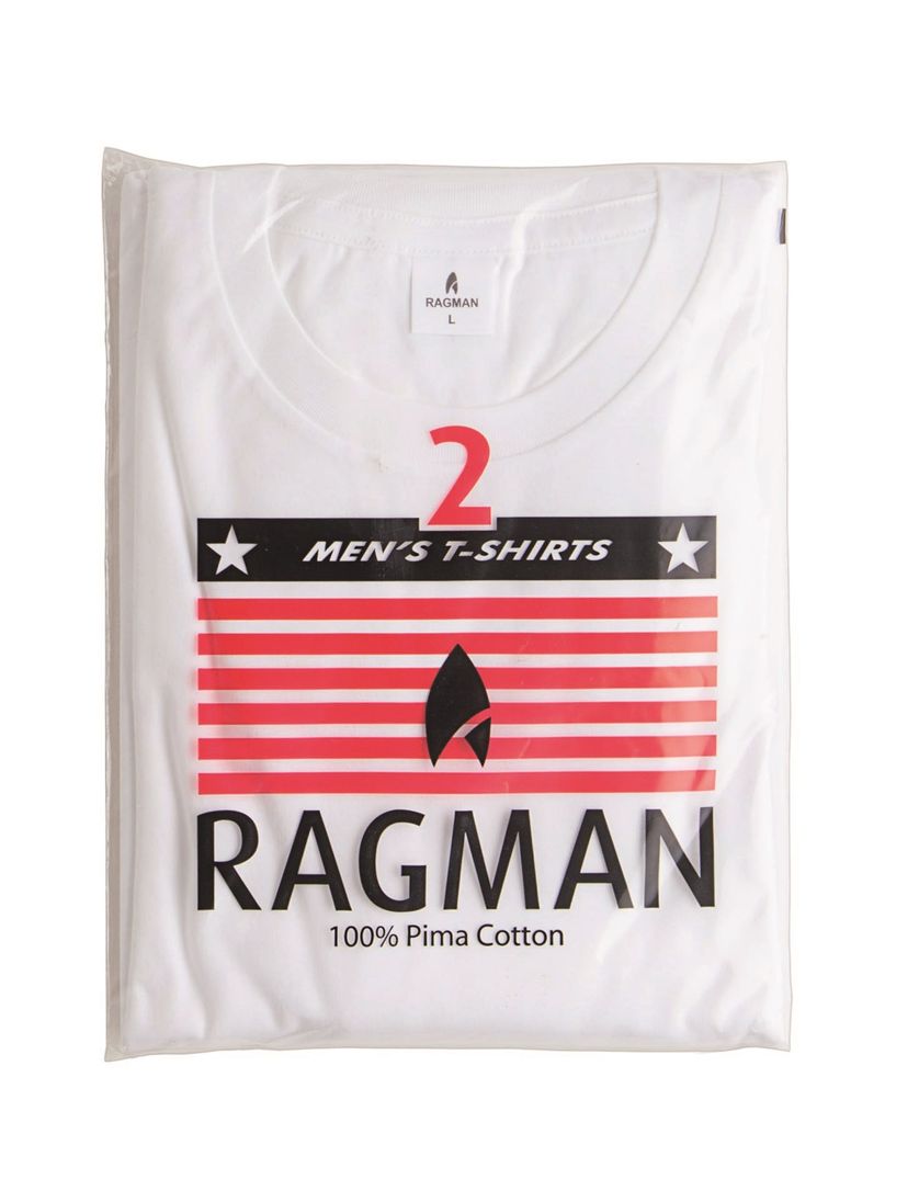 Ragman t-shirt effen katoen wit