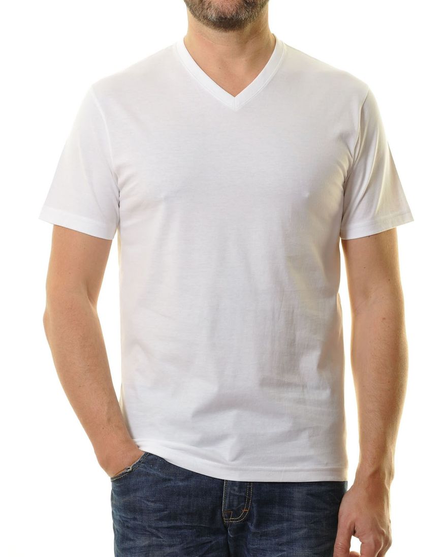 Two-pack t-shirt Ragman wit v-hals