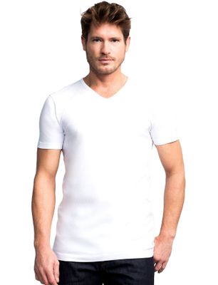 Slater Slater t-shirt effen 100% katoen wit 2-pack