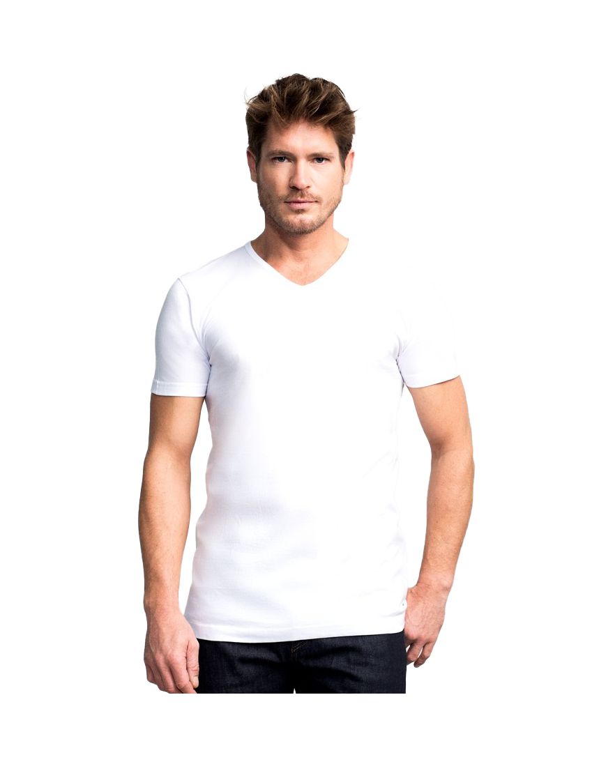 Slater v-hals t-shirt wit 2-pack