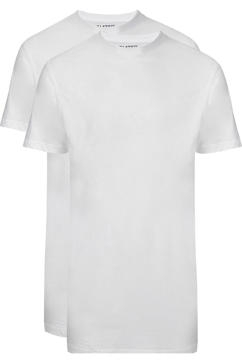 Slater T-shirt extra lang wit 2-pack