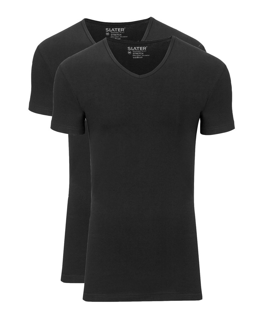 2-pack Slater t-shirts zwart