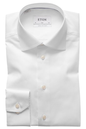 Overhemd Eton mouwlengte 7 Slim Fit wit