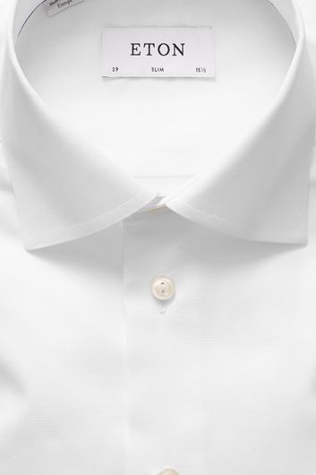 Eton slim fit overhemd wit twill strijkvrij