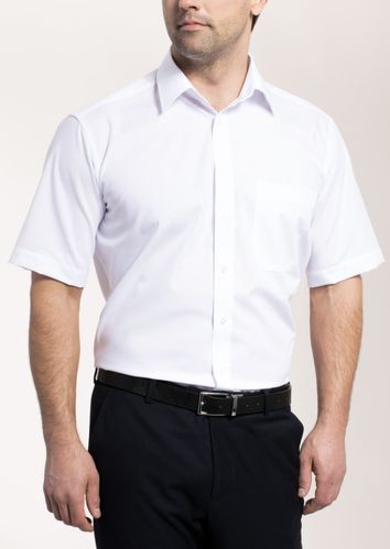 Eterna zakelijk shirt korte mouw wit wijde pasvorm