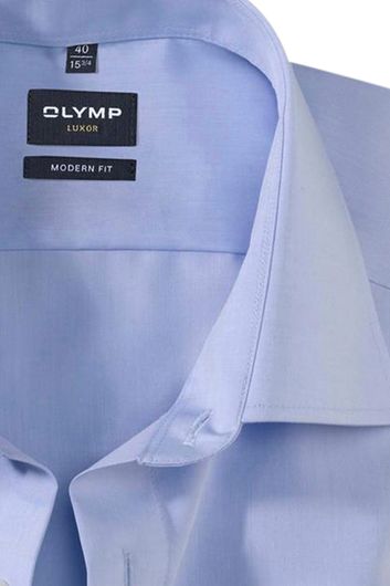 Olymp overhemd kreukvrij lichtblauw basis Luxor modern fit kreukvrij