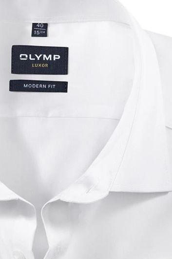 Olymp overhemd dubbele manchet modern fit krijtwit kreukvrij
