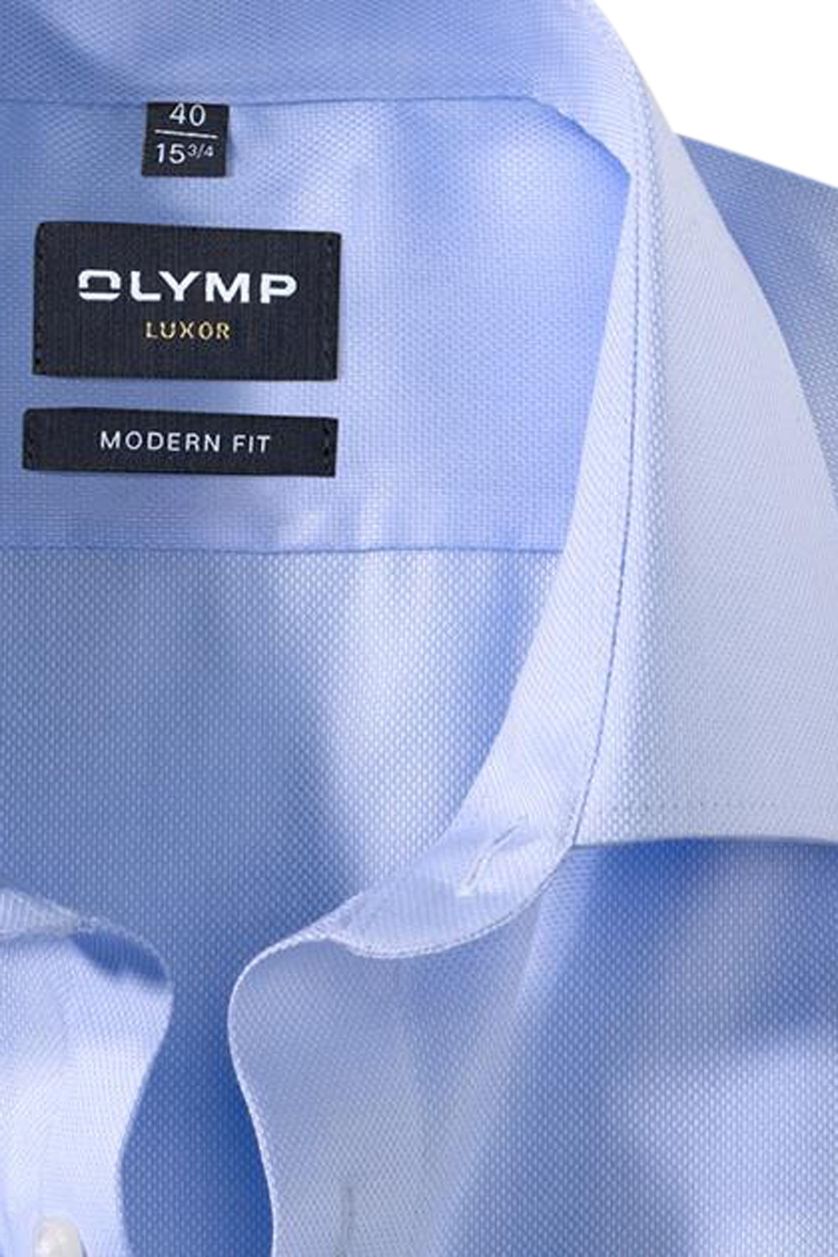 Olymp overhemd modern fit lichtblauw structuur