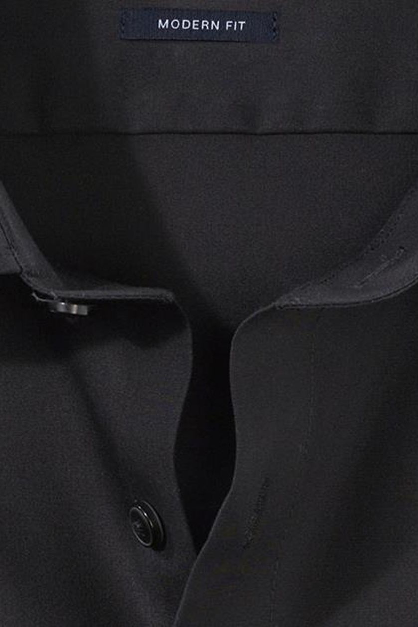 Olymp overhemd zakelijk Luxor Modern Fit normale fit zwart effen