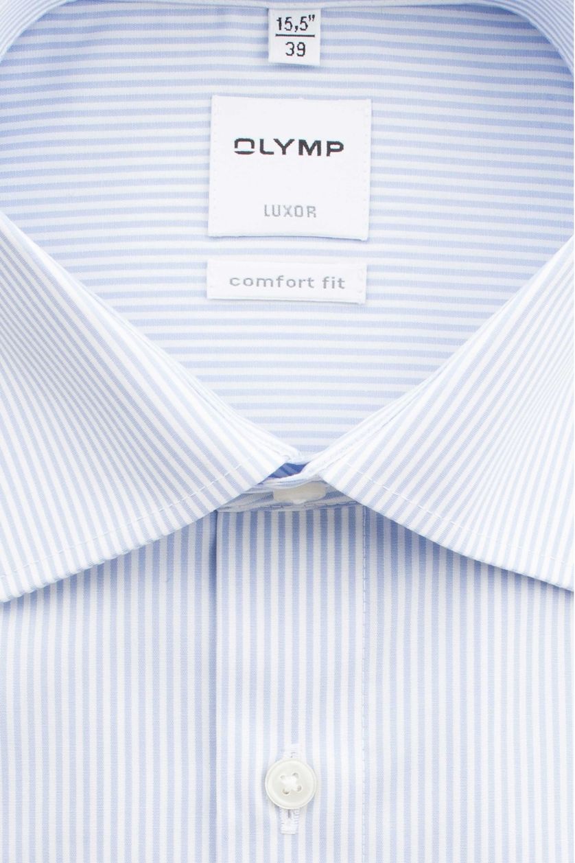 Olymp overhemd Luxor comfort fit lichtblauw gestreept katoen